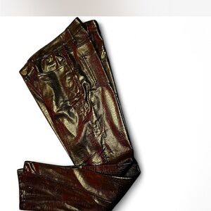 [SOLD] Metallic Black Crocodile Faux Leather Pants